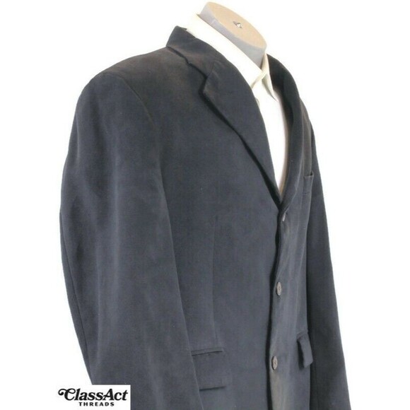 Chaps By Ralph Lauren Blazer Black Suede 2 Button Sport Coat Men's 44S - Picture 3 of 9